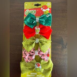 $5 Add On | Grinch Kids Hair Bow Set - Green, Red, Pink | Clothing Bundles Only